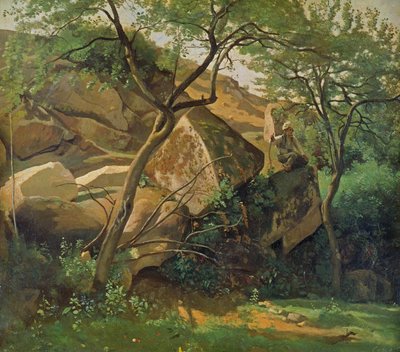 Rocks at Fontainebleau by Jean Baptiste Camille Corot